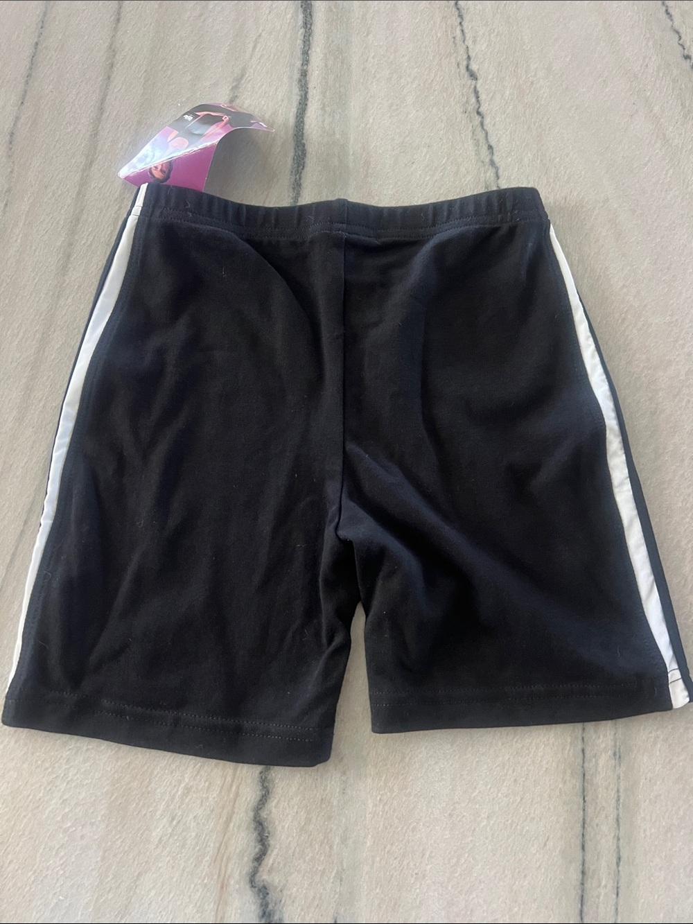 Women’s mission Black Athletic Shorts with White Side Stripe